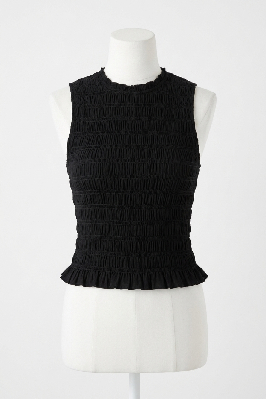 NEW PISTOLA phoebe smocked tank top in noir